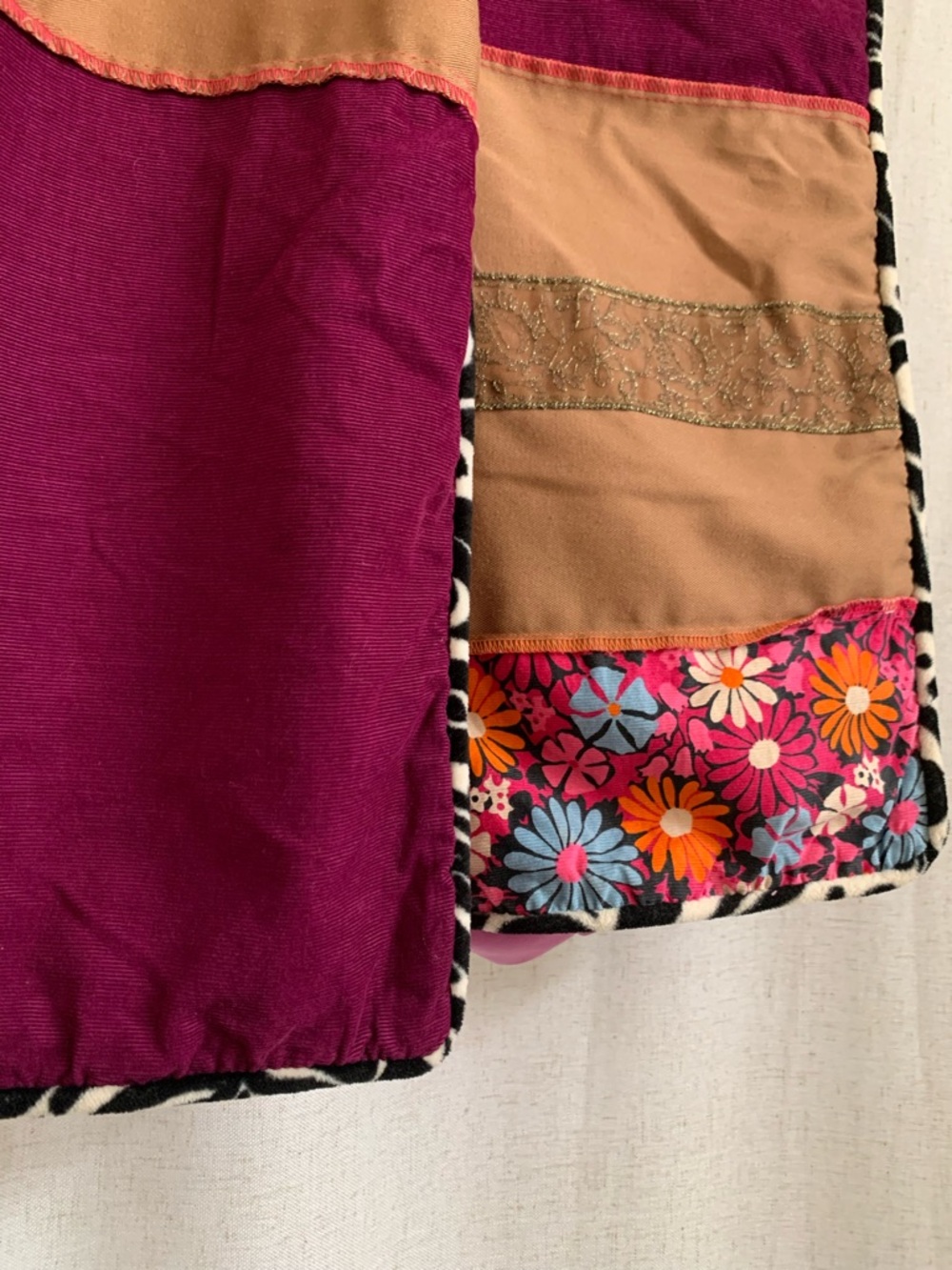 Seventeen Magazine Y2K Girl Floral Patchwork Corduroy Purple Pattern PillowCases - Picture 2 of 7